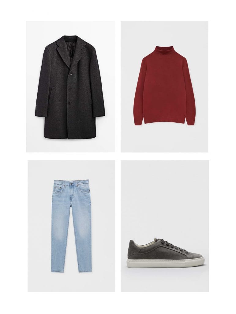 Tenue avec pardessus gris foncé